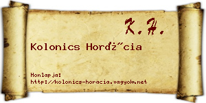 Kolonics Horácia névjegykártya